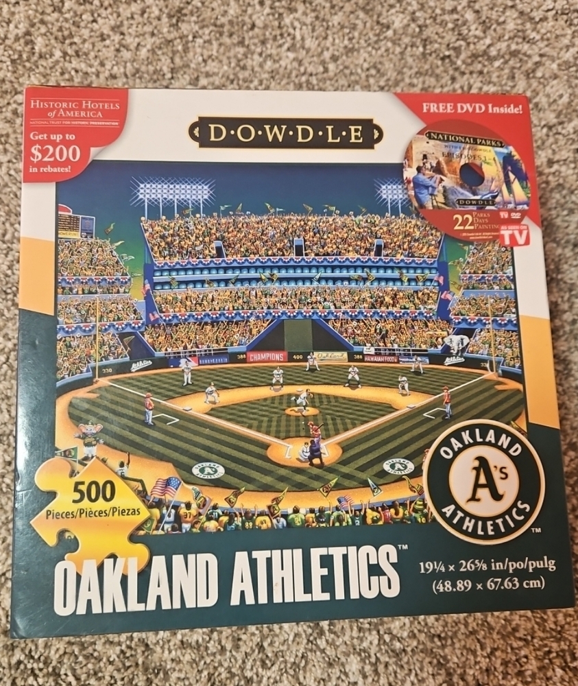 Oakland Athletics Stadium 500 Piece Puzzle By Eric Dowdle 19x26 MLB Baseball
